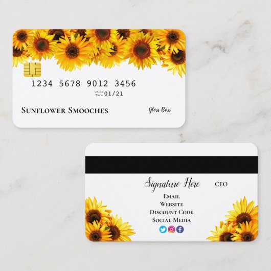 ひまわりクレジットカード名刺 名刺 (正面/裏面)