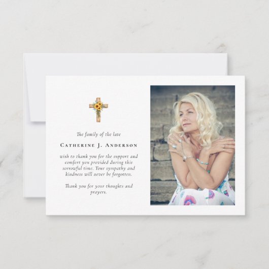 ひまわりクロス写真悔やみや弔慰葬儀記念館 サンキューカード (正面)