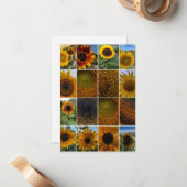 ひまわりクローズアップコラージュ ノートカード (正面/裏面インサイチュ)