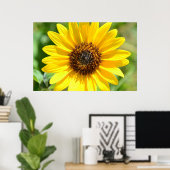 ひまわりクローズアップポスター ポスター (ホームオフィス)