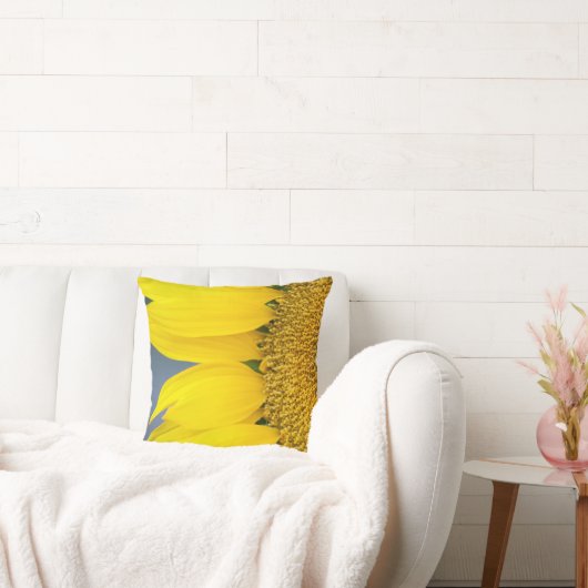 ひまわりクローズアップ写真 クッション (ソファ)