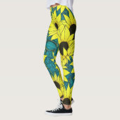 ひまわりクールのレギンス – 大きなひまわり鮮やかな レギンス (左)