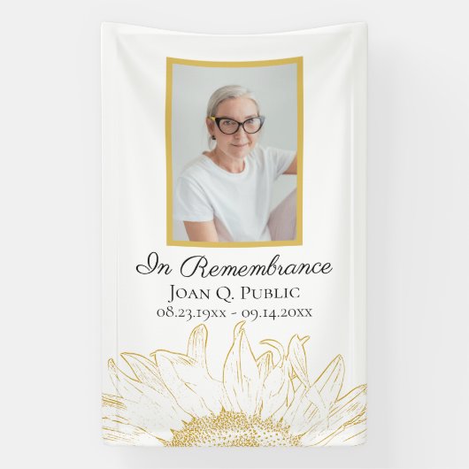 ひまわりグラフィックお祝いの生活葬式 横断幕 (縦)