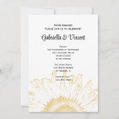 ひまわりグラフィック婚約パーティ 招待状 (正面)