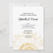 ひまわりグラフィック結婚のリハーサルディナー 招待状 (正面)