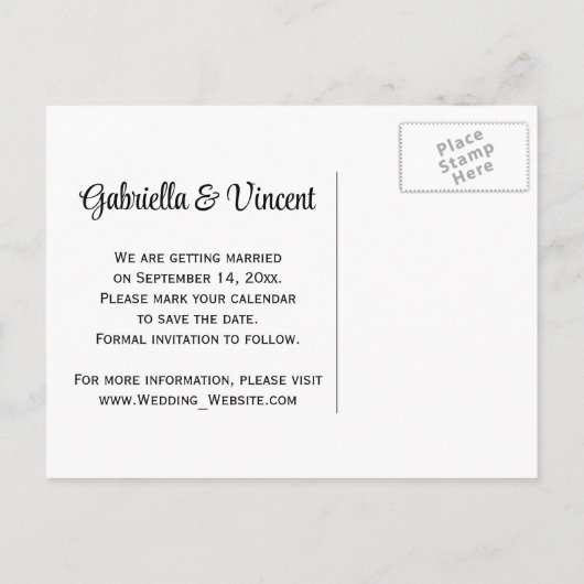 ひまわりグラフィック結婚ス夏の発表 案内ポストカード (裏面)