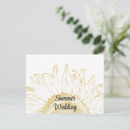 ひまわりグラフィック結婚ス夏の発表 案内ポストカード (スタンド正面)