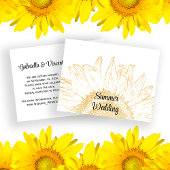 ひまわりグラフィック結婚ス夏の発表 案内ポストカード