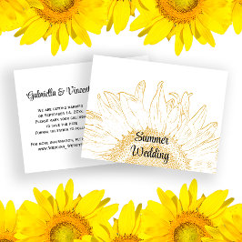 ひまわりグラフィック結婚ス夏の発表 案内ポストカード