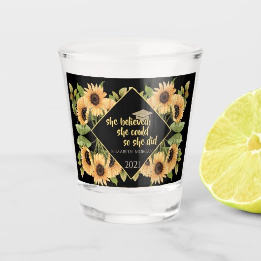 ひまわりグリッター院長キャップ ショットグラス (正面)