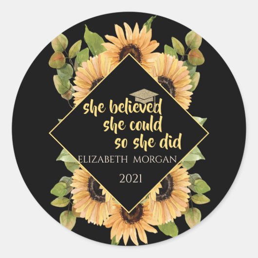 ひまわりグリッター院長キャップ ラウンドシール (正面)