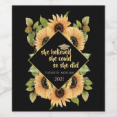 ひまわりグリッター院長キャップ ワインラベル (シングルラベル)