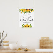 ひまわりグリーンウェディング ブライダルシャワー ウェルカムサイン ポスター (キッチン)