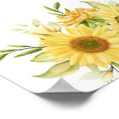 ひまわりグリーンウェルカムサイン ブライダルシャワー ポスター (角)