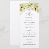 ひまわりグリーンカリグラフィーメニュー 招待状 (正面/裏面)