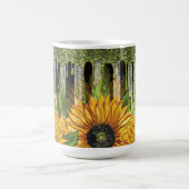 ひまわりグリーングリッター コーヒーマグカップ (中央)