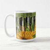 ひまわりグリーングリッター コーヒーマグカップ (左)