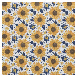 ひまわりグリーントロピカルジャングルプリントヤシの木 ファブリック