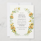 ひまわりグリーンリースブライダルシャワー 招待状 (正面)