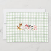 ひまわりグリーン ファーム 動物 牧場 誕生日 招待状 (裏面)