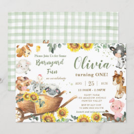 ひまわりグリーン ファーム 動物 牧場 誕生日 招待状