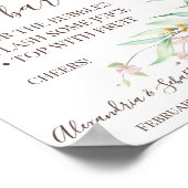 ひまわりグリーン ミモザ バー ブライダル シャワー サイン (角)