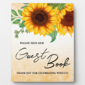 ひまわりゲストブック結婚のサイン フォトプラーク (正面)