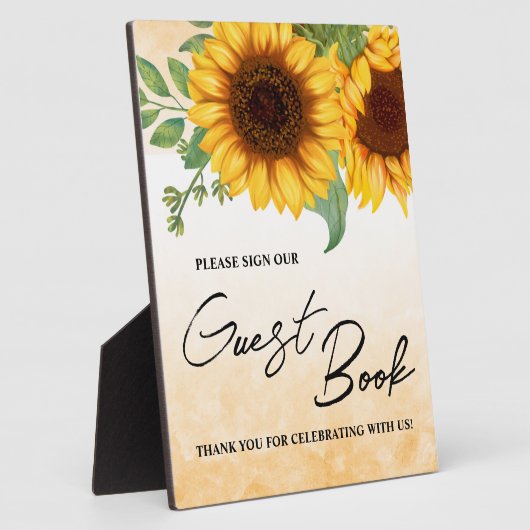 ひまわりゲストブック結婚のサイン フォトプラーク (側面)