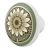 ひまわりコテージコアアイボリークリームセージグリーン セラミックノブ (右)