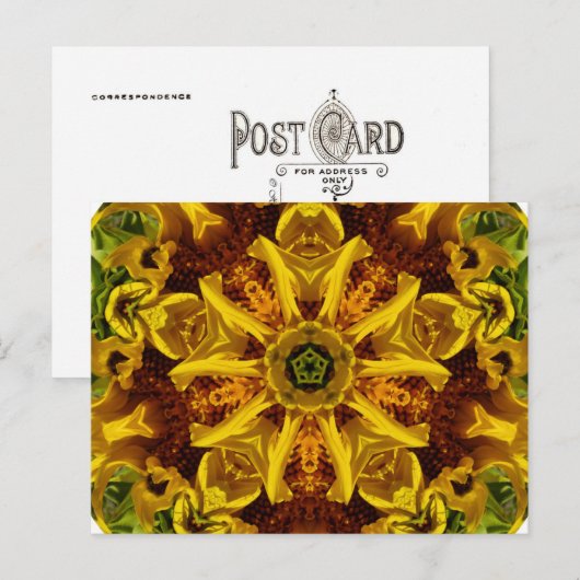 ひまわりコラージュ – はがき (正面/裏面)