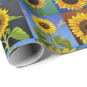 ひまわりコラージュ ラッピングペーパー (ロールコーナー)