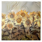 ひまわりコレクションの水彩画エレガント野 タイル (正面)