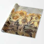 ひまわりコレクションの水彩画エレガント野 ラッピングペーパー (アンロールド)
