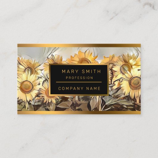 ひまわりコレクションの水彩画エレガント野 名刺 (正面)
