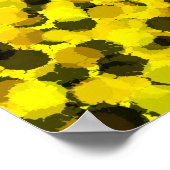 ひまわりコンテンポラリー抽象芸術ドット黄色自然 ポスター (角)