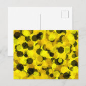 ひまわりコンテンポラリー抽象芸術ドット黄色自然 ポストカード (正面/裏面)