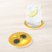 ひまわりコースター明るい黄色の花の贈り物 コースター (側面)