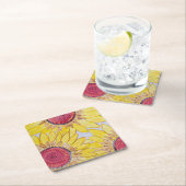 ひまわりコースター スクエアペーパーコースター (インサイチュ)