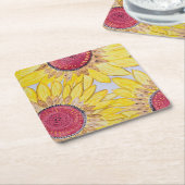 ひまわりコースター スクエアペーパーコースター (アングル)