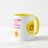 ひまわりコーヒーマグギフトfor girls (ユニーク引用文) マグカップ (正面右)