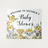 ひまわりサファリ ベイビーシャワーバナー 背景 L タペストリー (正面(横))