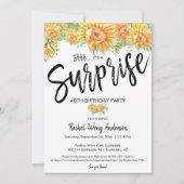 ひまわりサプライズ誕生日退職パーティー 招待状 (正面)