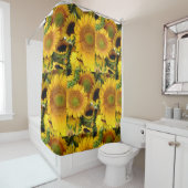 ひまわりサンシャインイエローハッピーサマーフラワー シャワーカーテン (インサイチュ)