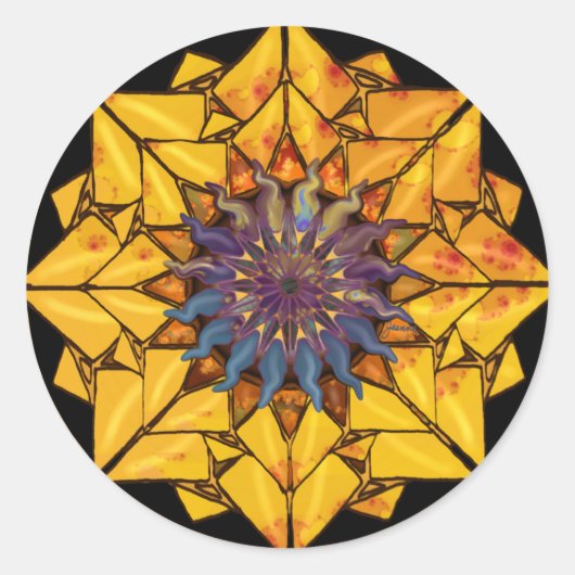 ひまわりサンステッカー ラウンドシール (正面)