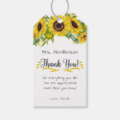 ひまわりサンフラワーありがとう先生メンター感謝 ギフトタグ (正面)