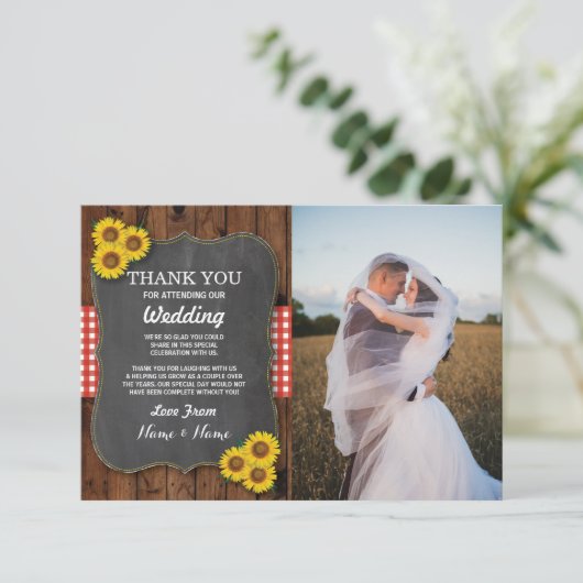 ひまわりサンフラワーさん結婚婚約の木写真 招待状 (スタンド正面)