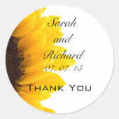 ひまわりサンフラワーサンキュー結婚式の引き出物シール ラウンドシール (正面)