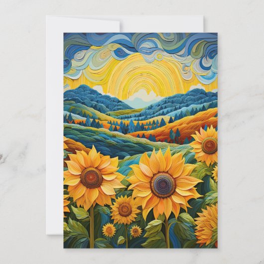 ひまわりサンライズ50th誕生日パーティーまたは任意の年齢 招待状 (裏面)