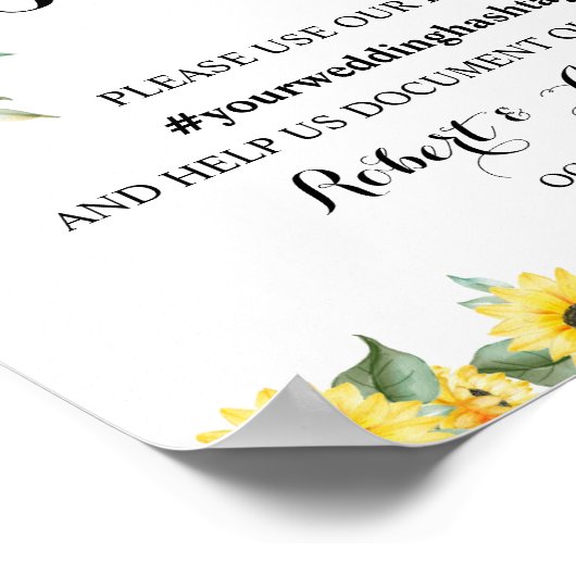 ひまわりシェアザラブ ソーシャルメディア ウェディングサイン ポスター (角)