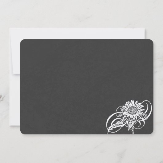 ひまわりシャルボードサインブライダルシャワー 招待状 (裏面)